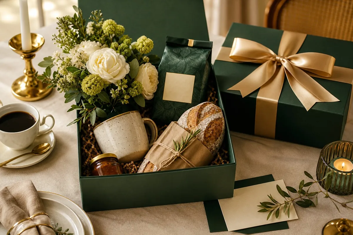 Assinatura de café, pães e flores