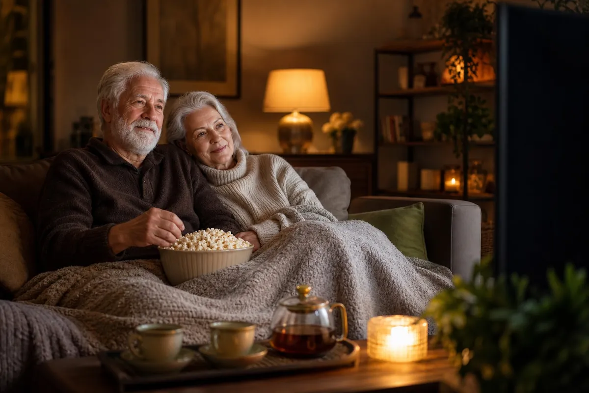Noite tranquila de filmes e séries em casa