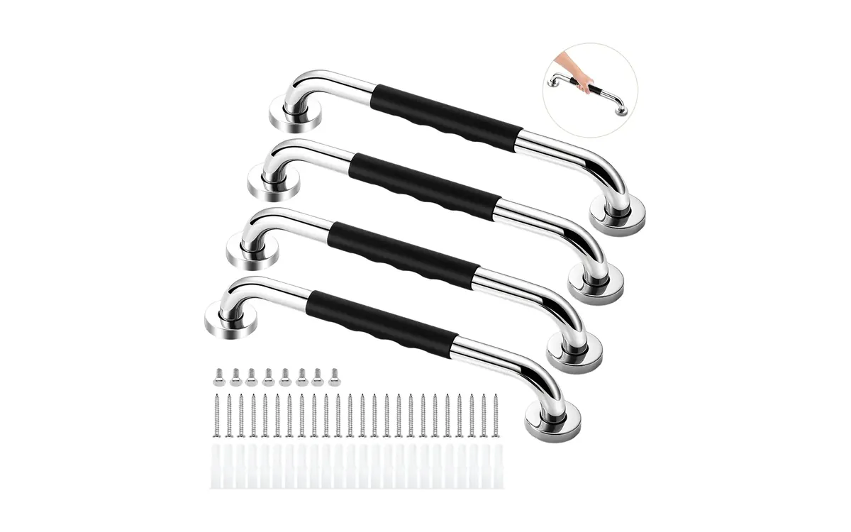 Kit com 4 barras de apoio em aço inox