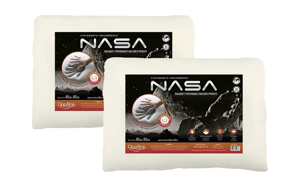 Kit 2 travesseiros Nasa-X Duoflex