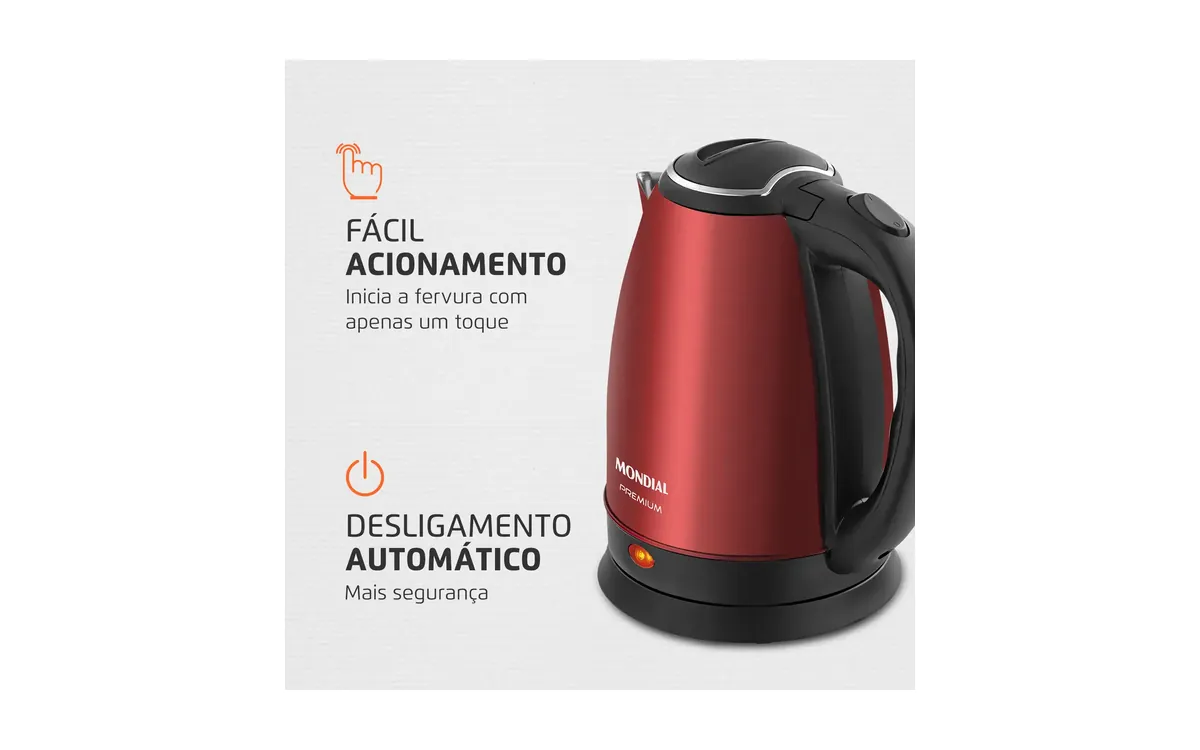 Chaleira elétrica Mondial Pratic Inox 220V