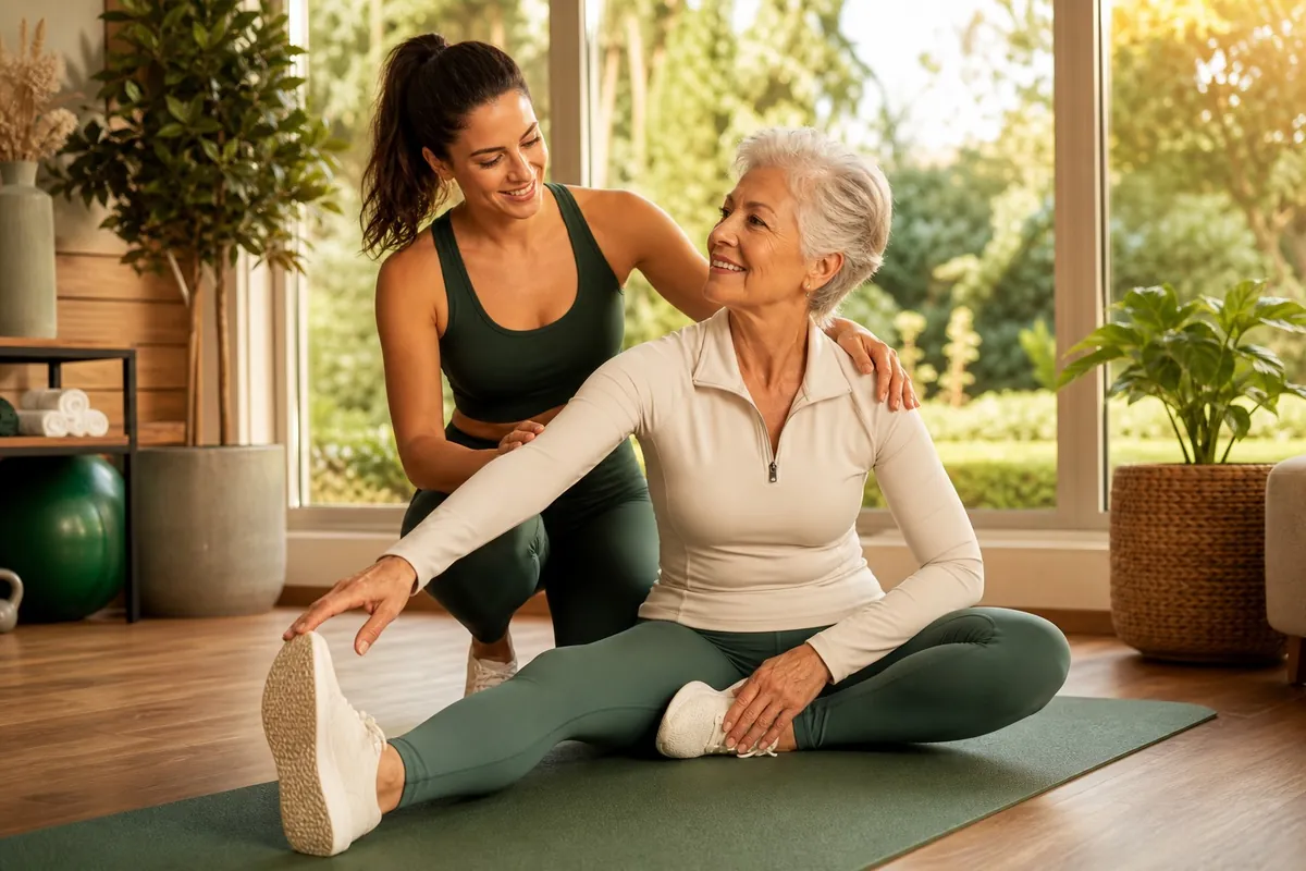 Sessão de personal trainer e fisioterapia
